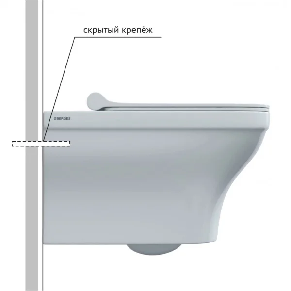 Унитаз подвесной Berges Strati 082132 безободковый, с сиденьем микролифт, белый