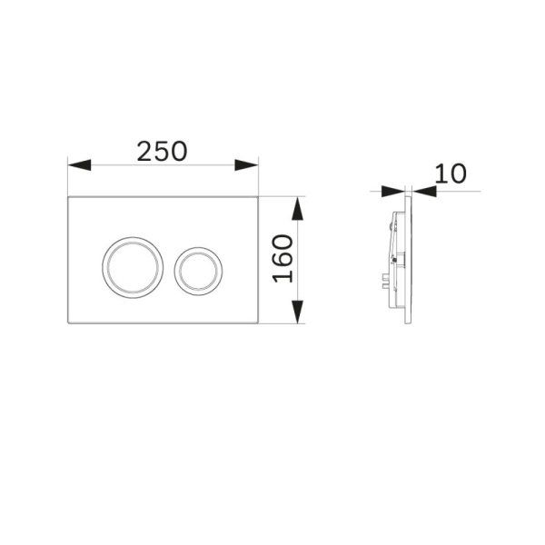 Клавиша для инсталляции, пластик, глянцевый хром AM.PM ErgoFit L I110151