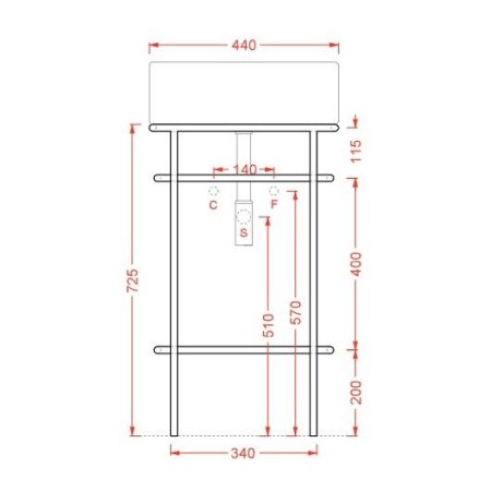 Полка для консоли ArtCeram Fuori Scala TFA002 56 moka