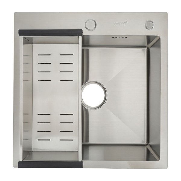 Мойка кухонная с коландером Gappo GS5050 50х50 сатин