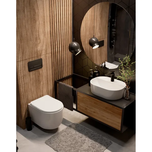 Унитаз подвесной AQUAme AQM2012 безободковый, торнадо, с сиденьем микролифт, белый глянец