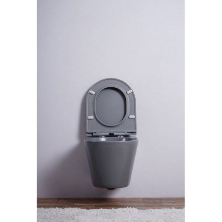 Унитаз подвесной Esbano Clavel безободковый, серый матовый