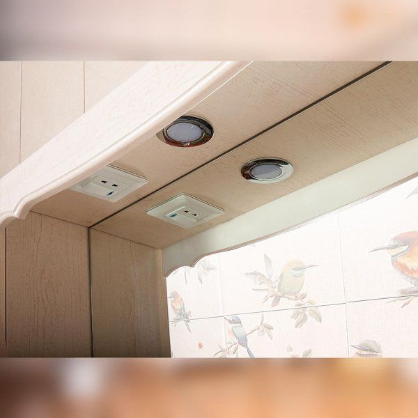 Зеркало с двумя шкафчиками Бриклаер КАНТРИ 125SS, бежевый дуб прованс