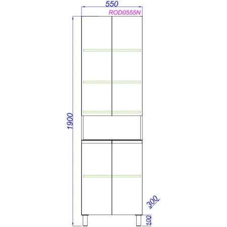Пенал Aqwella Rodos ROD0555N напольный, белый