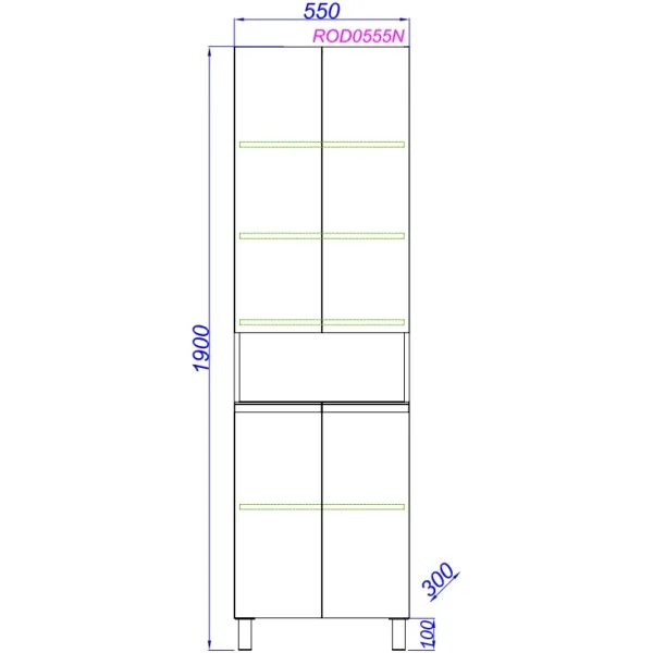 Пенал Aqwella Rodos ROD0555N напольный, белый