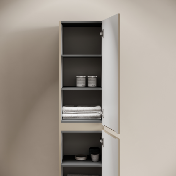 Шкаф-пенал подвесной SANCOS Code, 350х350х1650 мм, цвет  серо- бежевый,  PCD35GB