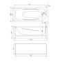Декоративная фронтальная панель для ванны 150 x 70 см Damixa Willow WILL-150-070W-P, Белый