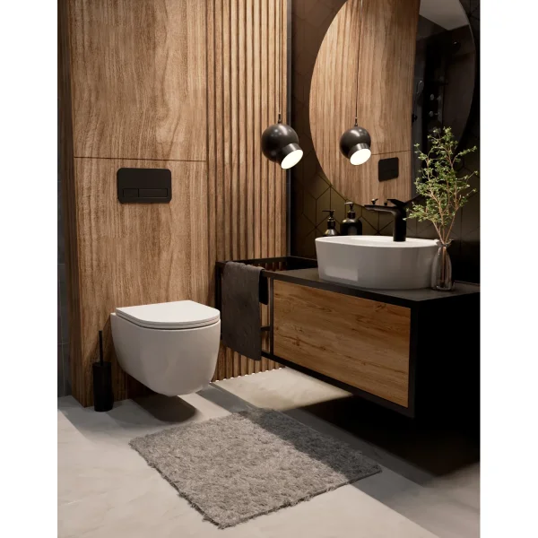 Унитаз подвесной AQUAme AQM2013PRO безободковый, с сиденьем микролифт, белый глянец