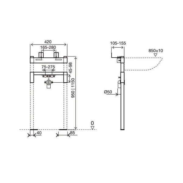 Система инсталляции для раковины Oli Urinal 011376