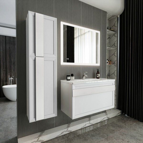 Комплект мебели для ванной Бриклаер БЕРЛИН 100BB, белый