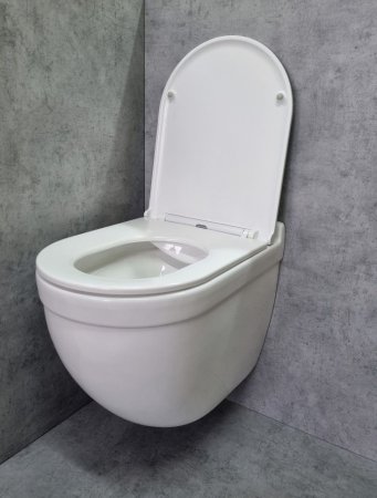 Унитаз подвесной CeramaLux 2198, Бело-Глянцевый