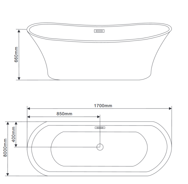 Акриловая ванна Grossman GR-2101 170х80