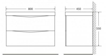 Мебель для ванной BelBagno Marino MARINO-800-2C-SO-RG-P + BB800/450-LV-MR-AST 80 rovere grigio