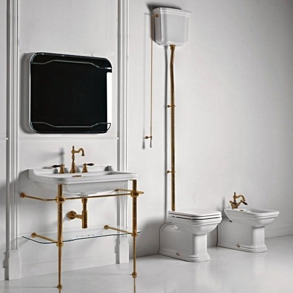 Консоль для раковины Kerasan Waldorf 9196K3br 100 напольная, с полкой, бронза