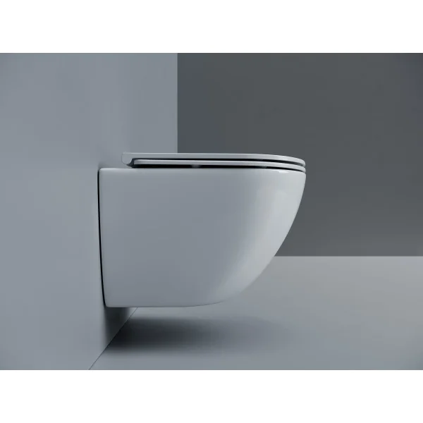 Унитаз подвесной Ceramicanova Alba CN11005T безободковый, торнадо, с сиденьем микролифт, белый