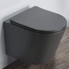 Унитаз подвесной Comforty 105MDH безободковый, сиденье дюропласт softclose тонкое, быстросъёмное (графит матовый)