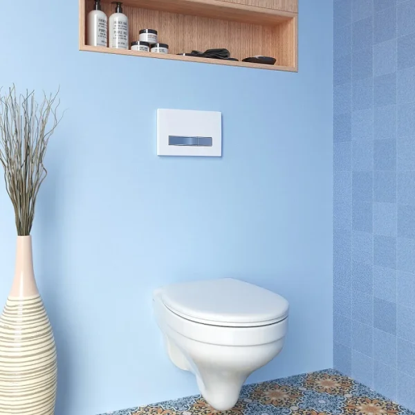 Кнопка смыва Berges Atom Line 049232 для инсталляции, белый глянец/хром