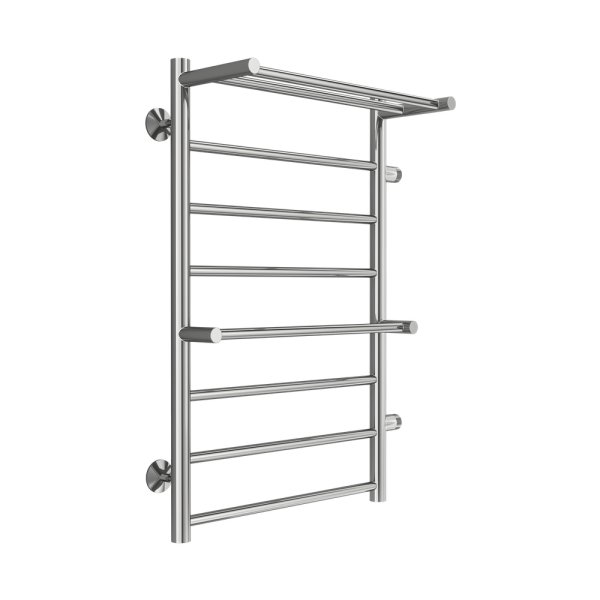 Полотенцесушитель водяной с полкой (правое подключение) Terminus Аврора П8 50х80, хром