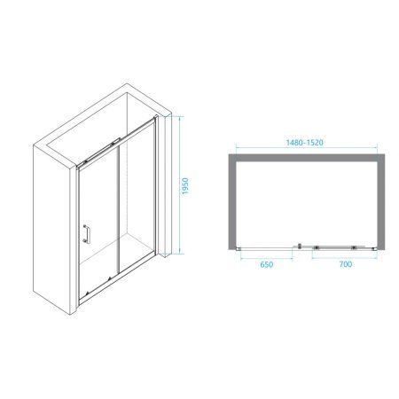 Душевая дверь RGW Passage 41081415-11 стекло прозрачное/профиль хром