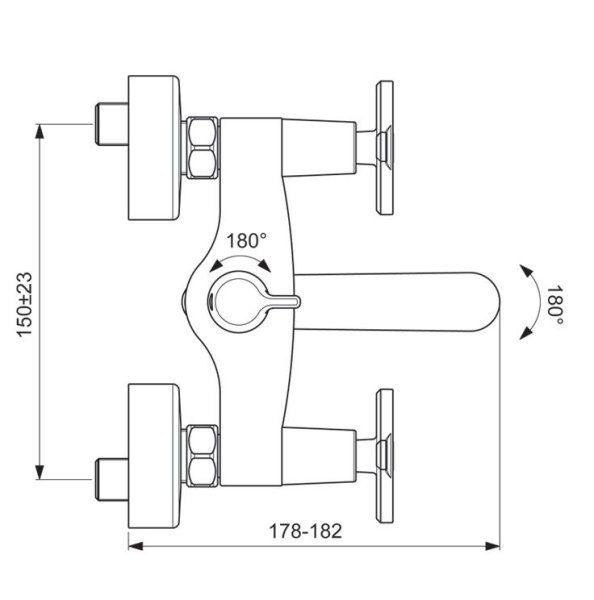 Настенный смеситель для ванны и душа VIDIMA ART, с керамическим переключателем