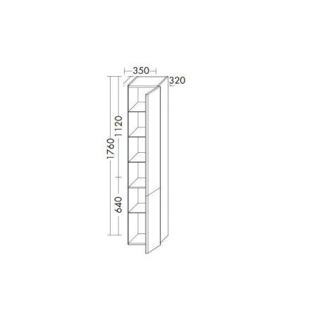 Шкаф-пенал Burgbad Iveo HSIE035RF2833G0161 R белый глянцевый