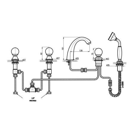 Смеситель Rav Slezak Brilliance BRILLIANCE176.5PSM для ванны бронза