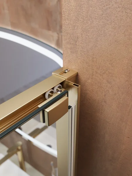 Душевая дверь Cezares Lux LUX-B-FS-1-90-C-BORO 90 см, профиль золотой матовый, стекло прозрачное