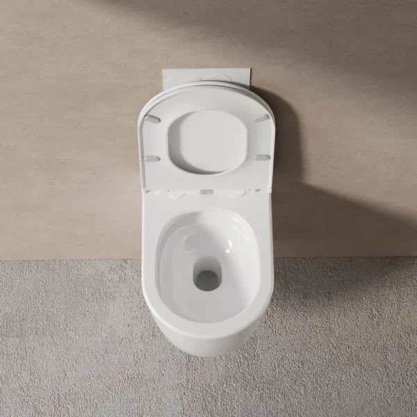 Унитаз подвесной Abber Bequem AC1132TC безободковый, торнадо, с сиденьем микролифт, белый