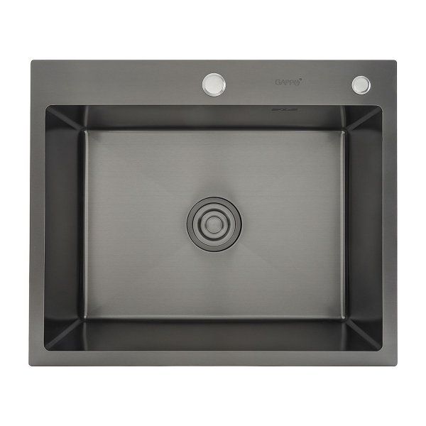 Мойка кухонная с коландером Gappo GS6050-6 60х50 черный