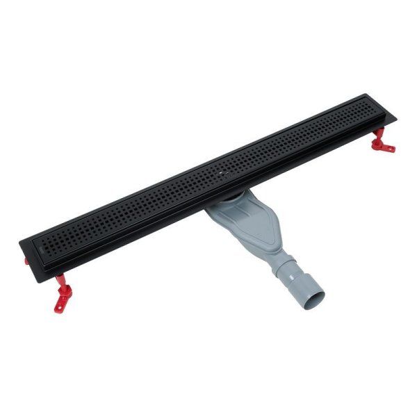 Лоток душевой, сифон 360, комбинированный затвор, перфорированная решетка, 800мм, черный, IDDIS, 975B8BL20DZ