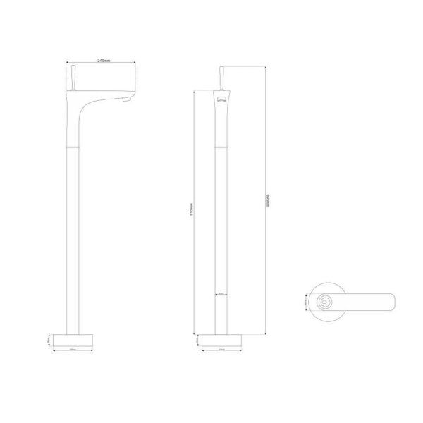 Смеситель NTBagno Rinzo N NT47031A напольный, никель матовый