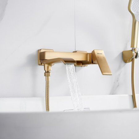 Смеситель для ванны однорычажный  Shevanik S4002G, Золотой сатин