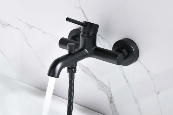 Смеситель для ванны AQUATEK, матовый черный AQ1340MB ЕВРОПА, Черный матовый