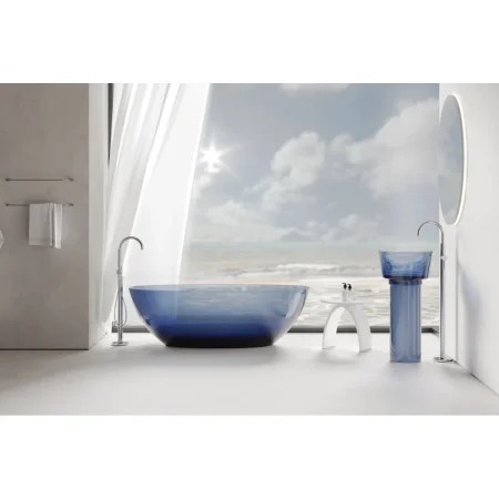 Раковина Abber Kristall AT2702Saphir 45x45 см, напольная, сапфир