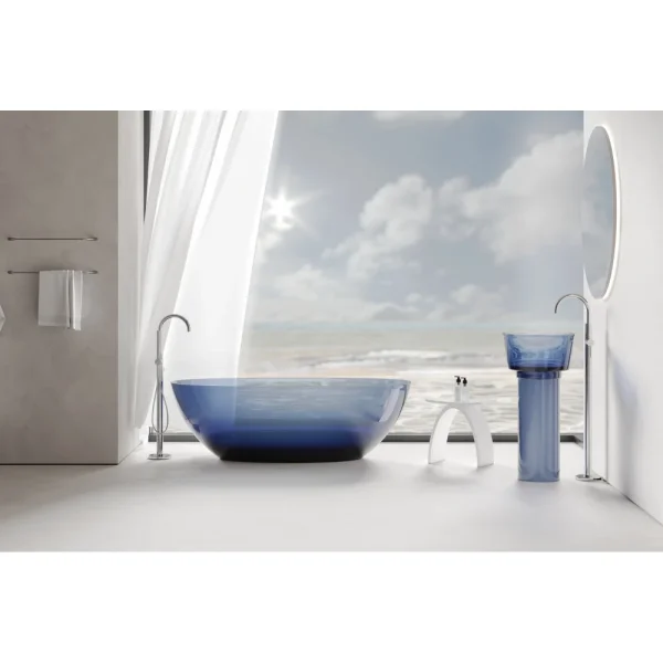 Раковина Abber Kristall AT2702Saphir 45x45 см, напольная, сапфир