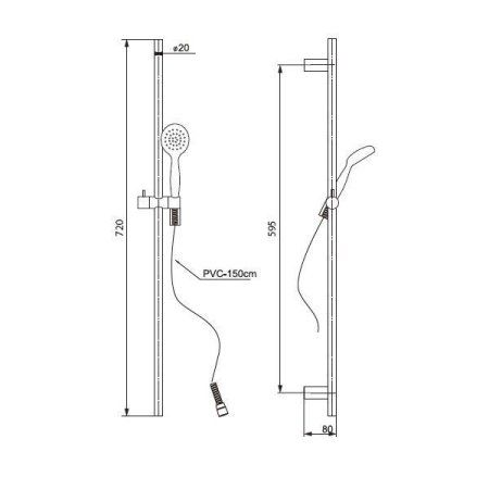 Душевой гарнитур Paini Bergamo BRHRCRMN12FJ1LXF7 хром