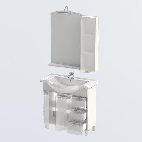 Тумба под раковину Aquanet Асти 00178243 85 черная, 2 дверцы, 3 ящика