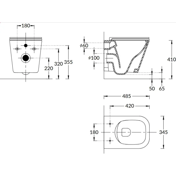 Унитаз подвесной Kerama Marazzi Cubo CU.wc.02 безободковый, с сиденьем микролифт, белый глянец