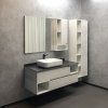 Тумба-умывальник COMFORTY "Прага-120" дуб белый с антрацитовой столешницей, с раковиной COMFORTY T-Y9378