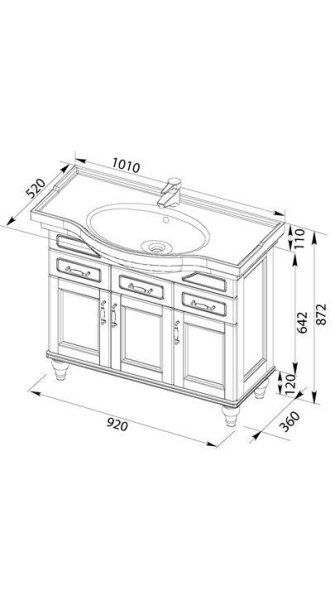 Тумба для комплекта Aquanet Амелия H 100 орех