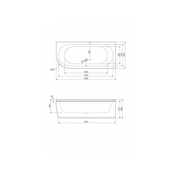 Акриловая ванна Cezares Metauro Corner METAURO CORNER-180-80-40-R