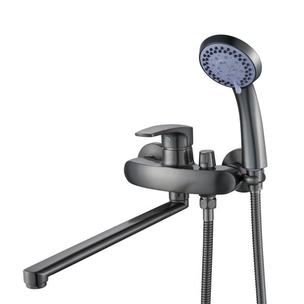 Смеситель для ванны Shevanik S5QD07GY2TRW, Оружейная сталь