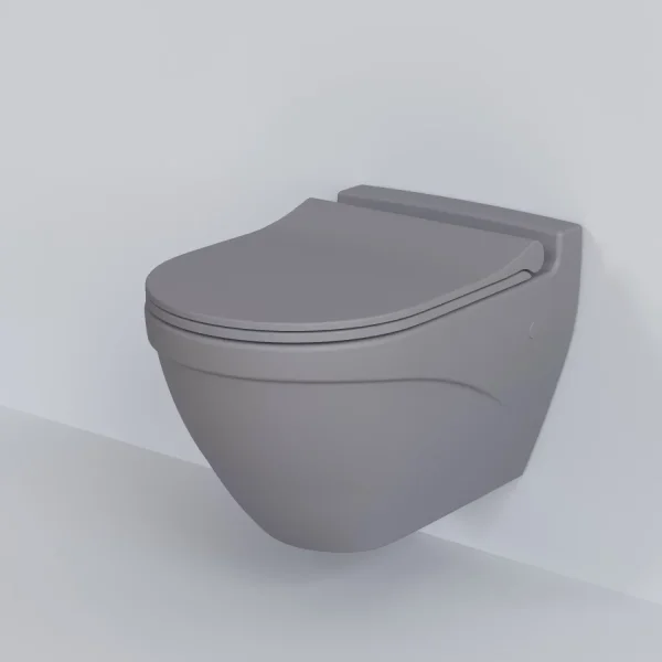 Унитаз подвесной Ambassador Nord 133T20301 безободковый, серый матовый