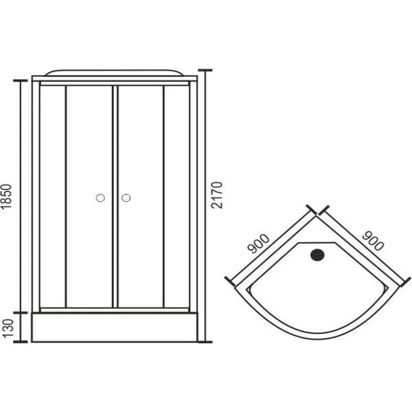 Душевая кабина 90x90x217 см Royal Bath RB90HK2-M матовое