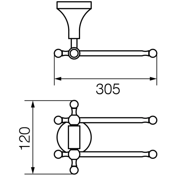 Полотенцедержатель 30,5 см Veragio Gialetta Dorato VR.GIL-6424.DO