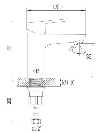 Смеситель для раковины ESKO (VE26-3E)
