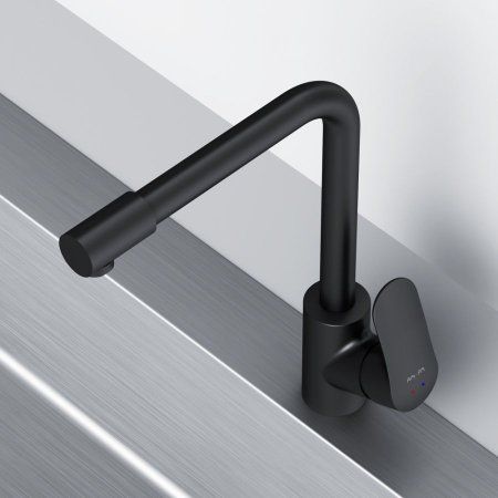 Смеситель для кухни с каналом для питьевой воды, AM.PM Like F8005722 L-излив, черный матовый