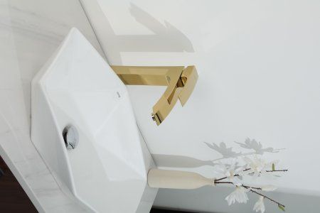 Смеситель для раковины высокий Gappo G1007-32, золото