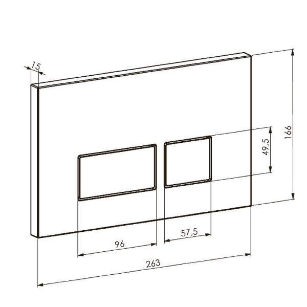Кнопка смыва для инсталляции Boheme 664-GM оружейная сталь