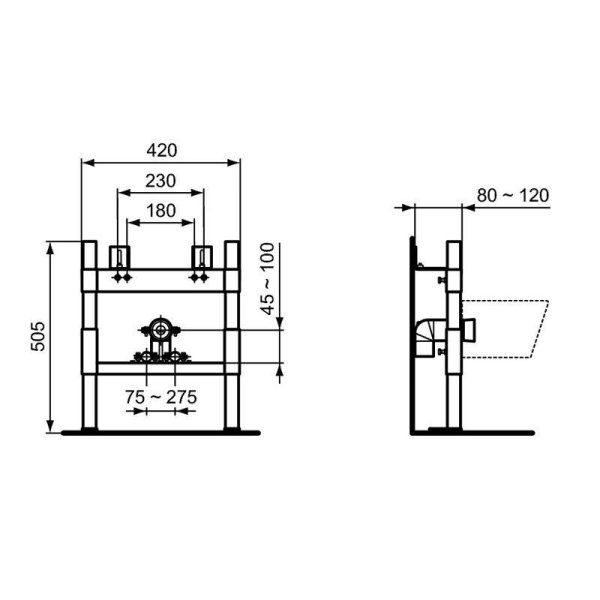 Система инсталляции для биде Ideal Standard ProSys R015967